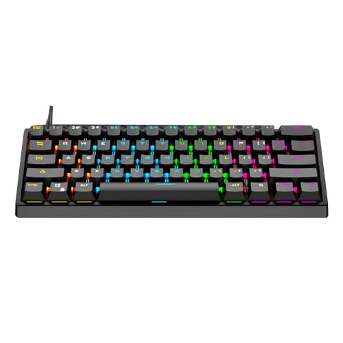 Clavier de jeu mécanique docooler 61 touches avec rétroéclairage RVB pour PC
