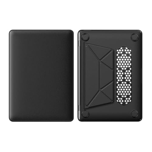 Image of ProElite Case for MacBook Air 13 inch M2 2025 /2024 M1 2021 2020 Release A2337 A2179 A1932 Model Touch ID, Slim Leather case with Foldable Stand, Black