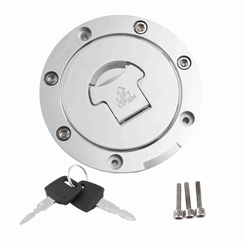 Tapa del tanque de combustible, tapa del tanque de combustible de acero inoxidable Tapas automotrices Llaves de bloqueo del tanque de combustible para CBR600RR 2003-14 CBR600F4 F4i 2001-2006