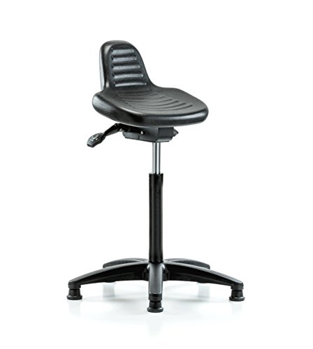Image of Perch Polyurethane Desk Stool - Deluxe Lab Stool, Drafting Chair with Caps for Clinic, Salon, Cleanroom, Lab & Workshop, 21 inch-31 inch Height Adjustment, 300 lb Capacity