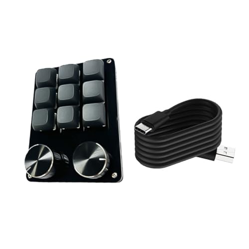 Clavier macro programmable avec bouton rotatif à 9 et 12 touches mécaniques - 5