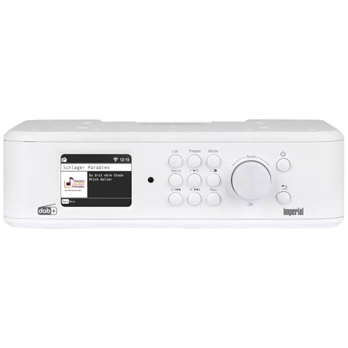 Imperial DABMAN i460 Multifunktionsradio (DAB+/UKW & Internetradio, Streaming, Unterbau- & Wandmontage, Bluetooth, USB 2.0 Aufnahme & Wiedergabe, EWF-Notfallsignal, Hotelmodus) weiß/Silber