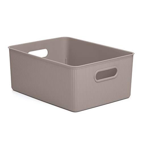 TATAY Paniers et Boîtes de Rangement Plastique 15 L Baobab | Boîte Organisatrice | Poignées Intégrées | Design Compact et Polyvalent | Plastique Sans BPA...