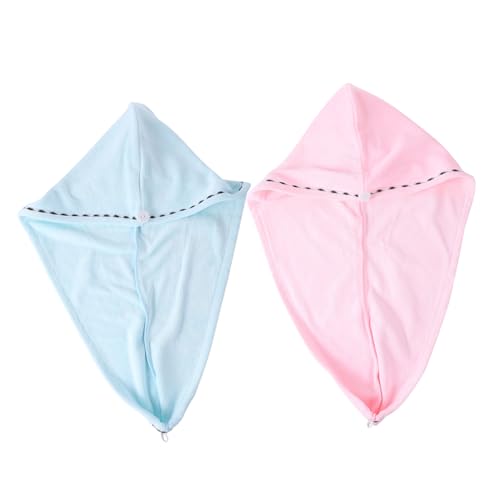 VALICLUD 2 Piezas Toallas de Microfibra para Pelo Secado Rápido Rosa y Azul Turbante Suave para Ducha SPA Deporte y Viaje