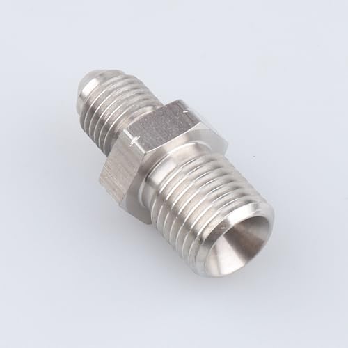 Image of Stainless Steel AN3 Pipe Connector Male JIC -3 AN Thread to Male M12x1.25 mm Metric Inverted Seat Flare Brake Line Union Tube Hose Fitting Adapter