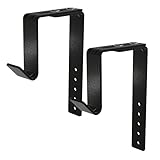 調節可能なプランターフック 2個セット｜20kg耐荷重 ベランダ・フェンス・ブロック塀対応｜強化構造の壁掛けフック｜屋外植物ハンガー・ガーデン用プランターハンガー (黒色 2入セット)