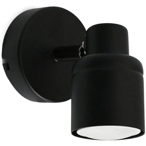 Adjustable Matt Black GU10 Spotlight with Bulb Cover