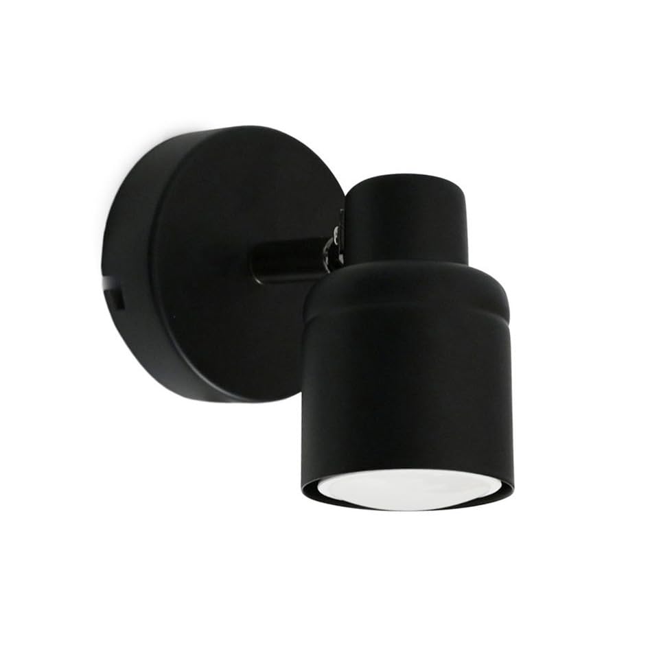 ValueLights | Single Spotlight Adjustable GU10 Wall Light/Ceiling Light IP44 Rated Bathroom Lamp Spot Light - Matt Black | Bathroom, Home Décor Essential | Included LED Bulb | Mains Wired