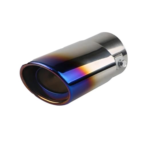 QFJFBGGH Tubo Escape Coche Silenciador Sonido Vehículo Automóvil Embellecedor Escape Tubo Trasero Acero Inoxidable Tubo Cola Coche(Burnt Blue Straight)