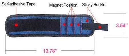 HEMJEX Adjustable Breathable Magnetic Wrist Strap for Holding Screws, Nails, Bolts, Drill Bits and Small Tools 4