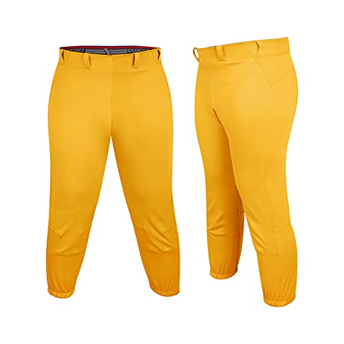Exxact Sports Womenâ€™s Yoga Style/Knicker Softball Pants | Game & Practice Pants (Adult) (Athletic Gold, Adult Small)