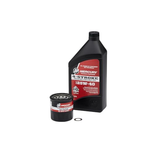 Mercury 8M0081914 25W-40 4-Stroke Outboard Oil Change Kit for Mercury 15/20hp Carbureted Outboards