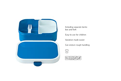 Mepal Campus Bento Lunch Box for Children - With Compartment, Fork, Clip Closure - BPA-free, Dishwasher Safe - 750 ml - Blue - Image 3