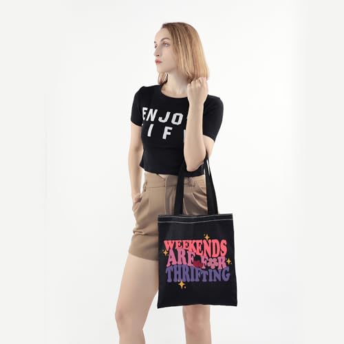 Bolsa tote para compras en tiendas de segunda mano: 'Weekends Are For Thrifting' miniatura 2
