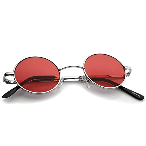 Óculos de sol pequenos retrô estilo inspirado em lennon com lentes de cor neutra e metal redondo 41