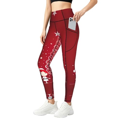 Leggings de moda con estampado de Navidad rojo para tus entrenamientos y looks del día a día
