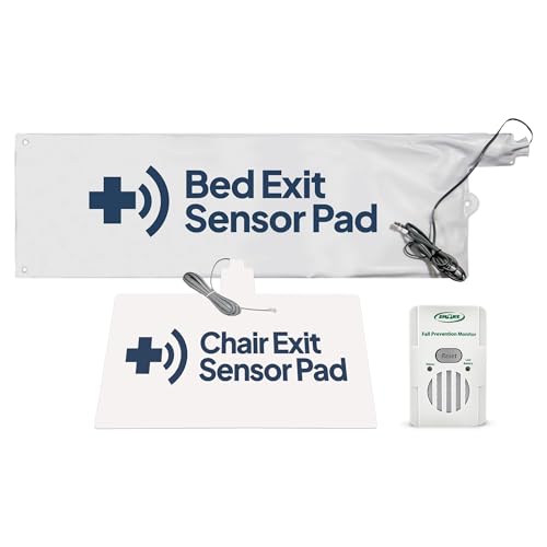 Image of Smart Caregiver Bed and Chair Exit Alarm System for Fall /Wandering Prevention - Know When They get up! Includes Monitor with 10in x 30in Bed Sensor Pad and 10in x 15in Chair Sensor Pad