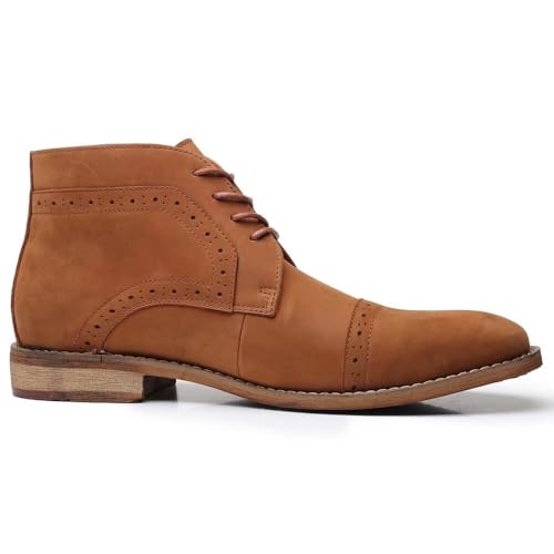 Image of Arkbird Chukka Boots for men, Grainy Leather Lace-up Ankle Boot Fashion and Comfort Casual Oxfords