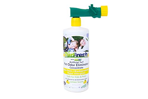 TurFresh BioS+ Lemon Scent Artificial Turf Grass Concentrate Enzyme Cleaner and Pet Odor Eliminator - Organic, Non-Toxic, Eco-Friendly (32oz Quart)…