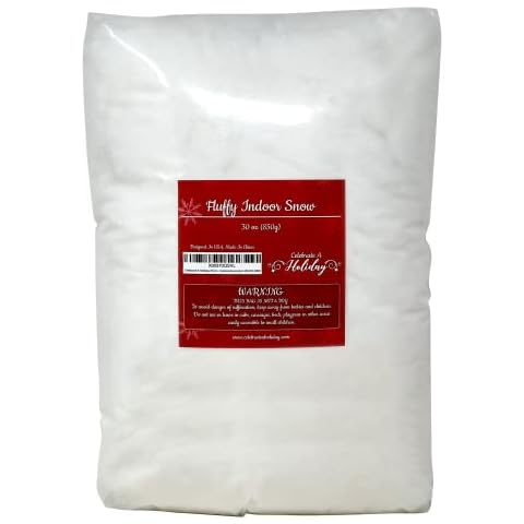 Celebrate A Holiday Christmas Fake Snow Decor - Cotton Like Fluffy Indoor Snow - Artificial Snow for Mantle Village or Nativity Set, Flame Resistant Blankets for Christmas Decoration (30 OZ) Cover