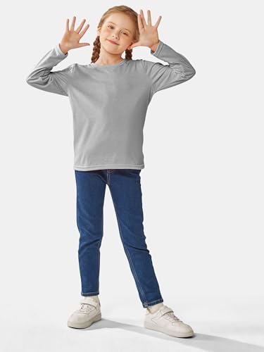 Image of Cooraby 5 Pack Girls Long Sleeve Tees Girls' Soft T-Shirts Kids Basic Crewneck T-Shirts Top for Teen Youth Girls, 2T-16Y