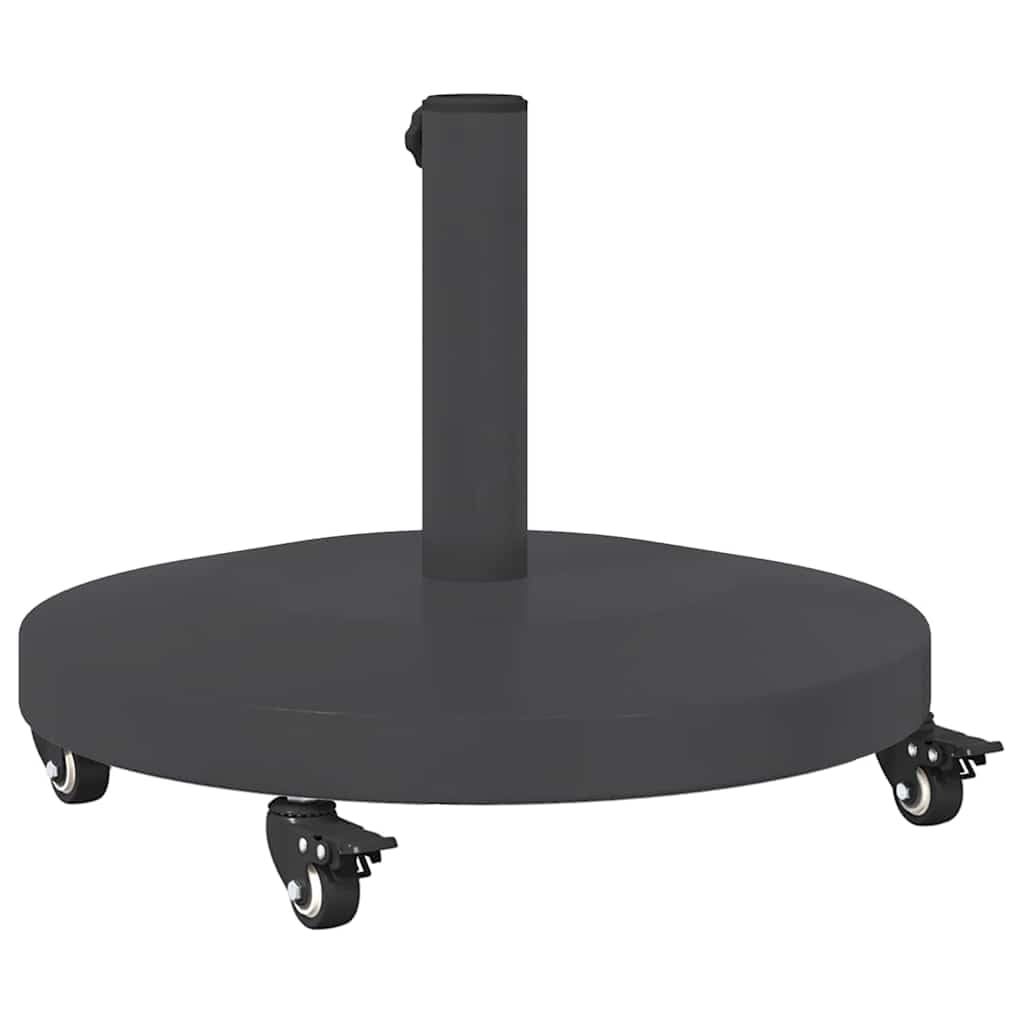 Supporto per ombrellone grigio scuro in acciaio, 48 x 48 x 32 cm, con peso e piedini regolabili, per giardino, balcone, terrazza, patio, supporto stabile e base per ombrellone