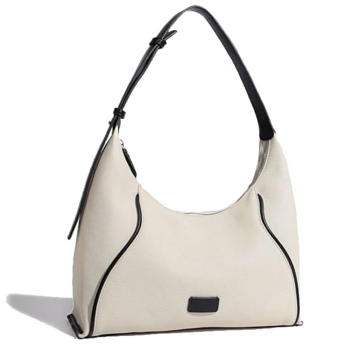 Image of Medium Hobo Purses for Women Contrast Color Canvas Design Women's Shoulder Bags