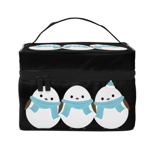 化粧ポーチ シマエナガ 小鳥 北海道 雪の妖精 レディース メイクポーチ 大容量 機能的 携帯便利 小物入れ 収納力 出張 旅行用 トラベルポーチ ギフトにも最適