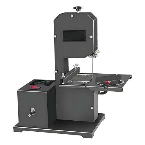 Vertical Woodworking Band Table Saw Machine, 800W Professional Benchtop Bandsaw, 70mm Sawing Height, Tiltable Metal Worktable (0-45°), Includes 2 Saw Blades