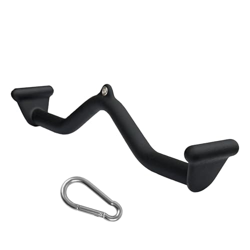 Image of BLUSLM Lat Pull Down Bar T bar Row Attachment, V Bar Tricep Lat Pulldown Attachments, Back Strength Training Bar for Home Gym Exercise Cable Machine Attachments