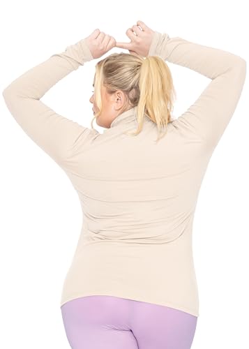 Image of Womens Turtle Neck | Long Sleeve and Sleeveless Top | Plus Size XL-7X | Tops Women White Turtleneck Women