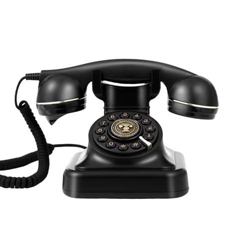 Audio Guest Book Wedding Phone, Audio Guestbook Phone Record Customized Audio Messages Guest Book Alternatives Classic Retro Phone for Parties Birthdays Rentals Confessions Special Occasions (Black)