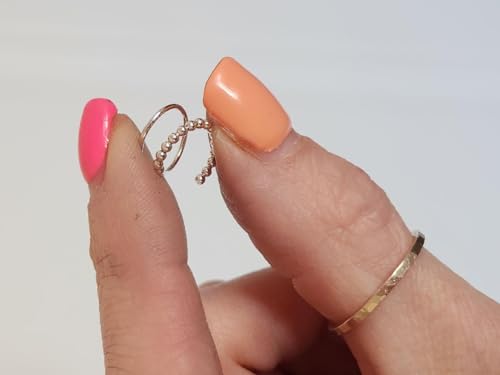 The Redheaded Jeweler Handmade Tiny Bead Loop Twist Earrings Double Hoop Earrings For Single Piercing Gold Hoop Huggie Earrings For Women Teen Girls  thumb #3