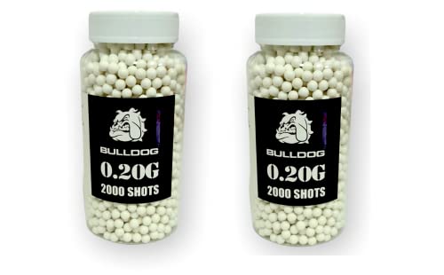 YSAMAX 0.20g BB Pellets, Biodegradable Airsoft Bullets, High-Grade White Plastic Pellets, Round Firing Balls for BB Gun (Pack of 2, 2000 Bullets each)