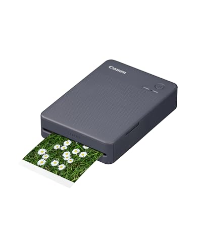 Canon SELPHY QX20 portable printer - for Wi-Fi printing straight from your smart device. Dye Sublimation 2 sizes of peel and stick Prints and USB-C Charging - Black (Without Ink/Paper)