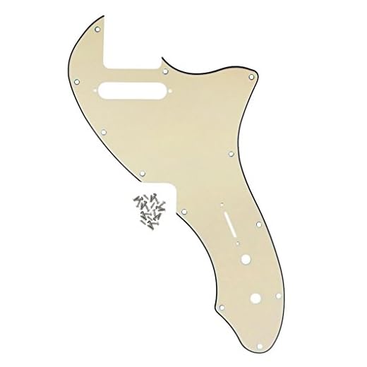 IKN - Placa de rasguño estilo reedición de golpeador TL Thinline de 12 orificios para tornillos, compatible con TL TE Thinline 69 RI USA, fabricado en EE. UU., Crema de 3 capas