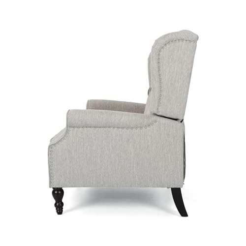 Sillón reclinable moderno gris claro con respaldo alto miniatura 5