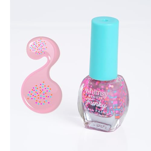 Image of Whimsy Beauty Nail Polish for Girls | Peel Off Water Based Nail Colour with Non Toxic Formula | Safe Play Nail Paint for Daughters | 4 to 16 Years | Organic, Natural, Chemical Free (Funky Confetti)