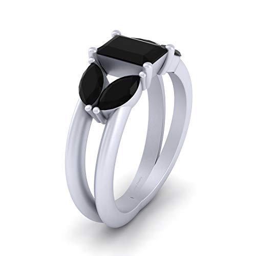 Bague onyx noir radiant et marquise en argent sterling le cadeau d'anniversaire idéal