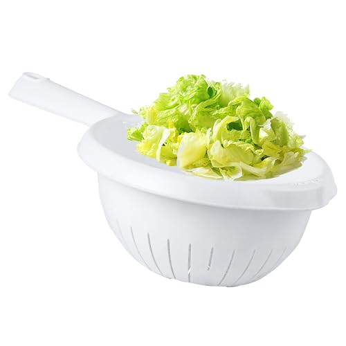 Ice White Handled Colander/Sieve Deep Filter Basket Multi Purpose for Rice, Vegetables & Fruit Washing Food Strainer (1) - Image 5