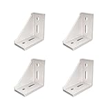 YVSPTIK Corner Bracket Gusset, 80mm x 80mm for 4040 Series Aluminum Extrusion Profile, 4 Pcs (Silver)