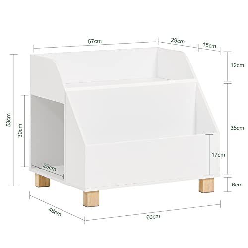 SoBuy SoBuy Bücherregal Kinder, Kinderregal mit 3 Fächern, Spielzeugregal und Aufbewahrungsregal Kinderzimmer, Standregal mit Massivholzbeinen, Kinderzimmer Möbel, Weiß 60x53x48cm KMB54-W - Produktansicht 3 | Kinderzimmermöbel