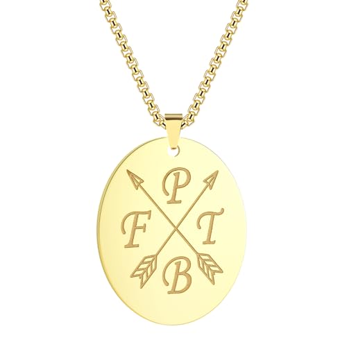 Collier pour hommes avec pendentif flèche et disque initiales en style hip hop