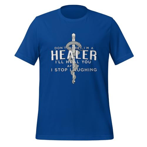 T-shirt Healer RPG drôle en coton col rond pour infirmière et médecin