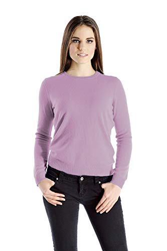 Cashmere Boutique 100% Pure Cashmere Crew Neck Sweater for Women – Long Sleeve, Classic Style, Soft and Warm Pullover Sweater
