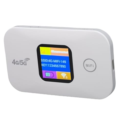Tragbarer 4G WiFi 6 Router, 300 Mbit/s Mobiler Hotspot mit LED-Display | Kompatibel mit Allen Deutschen Netzen (O2, Vodafone, Telekom) | Plug & Play für Reise, Auto & Home-Office (Weiß)