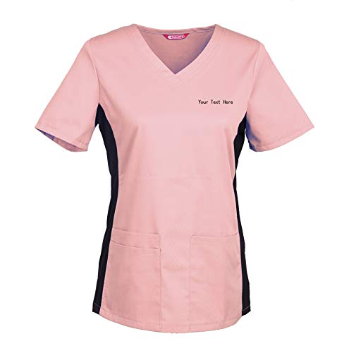 TAILOR'S Damen Personalisiert Medizinisches Schlupfhemd Bestickt mit eigenem Namen