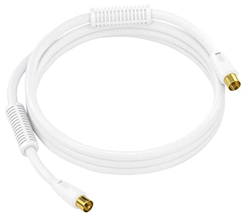 Sonero Antenna Cable IEC Plug/IEC Socket with Ferrite 1.00 m White, 1,00 m