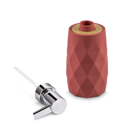 Image of Freelance Portofino ABS Soap Dispenser for Wash Basin - New Red - Stylish Liquid Handwash /Hand Wash Bottle - Plastic Bathroom Lotion /Shampoo Pump Bottles for Home /Kitchen - Stronger Than Ceramic