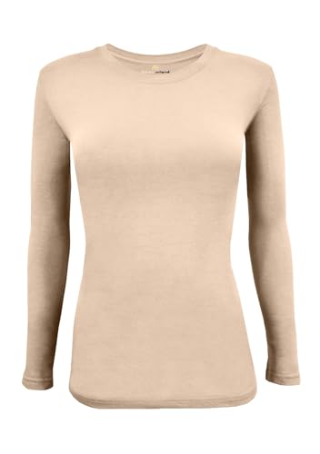 Image of Natural Uniforms Women's Long Sleeve Underscrub T-Shirt - Cotton Blend Scrub Base Layer for Nurses & Medical Professionals